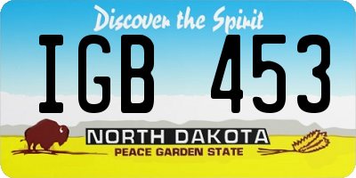 ND license plate IGB453