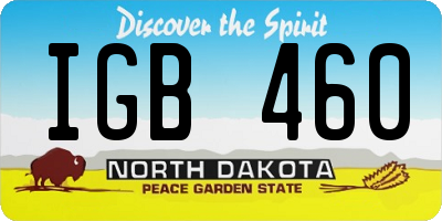 ND license plate IGB460
