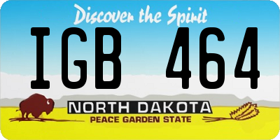 ND license plate IGB464