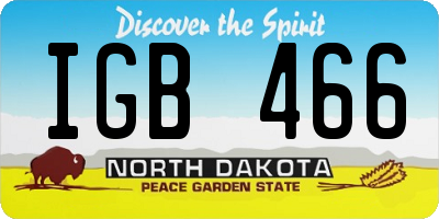 ND license plate IGB466