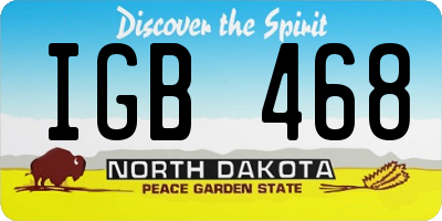 ND license plate IGB468