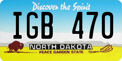 ND license plate IGB470