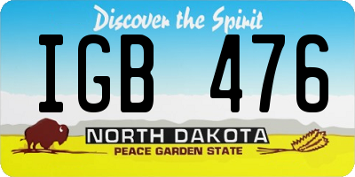 ND license plate IGB476