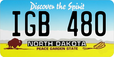 ND license plate IGB480