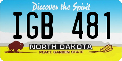 ND license plate IGB481