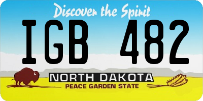 ND license plate IGB482
