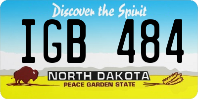 ND license plate IGB484