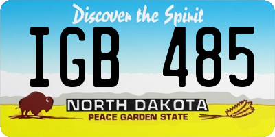 ND license plate IGB485