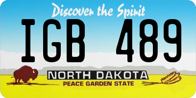 ND license plate IGB489