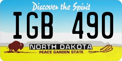 ND license plate IGB490