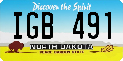 ND license plate IGB491