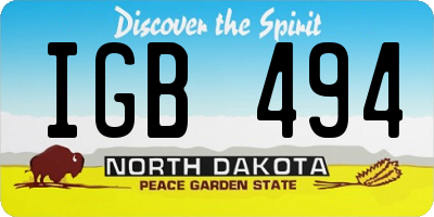 ND license plate IGB494