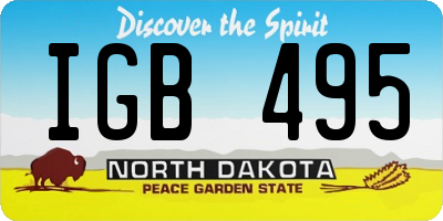 ND license plate IGB495
