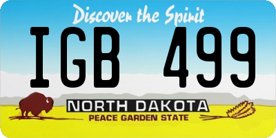 ND license plate IGB499