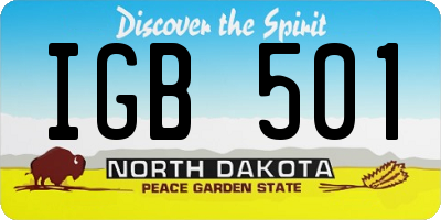 ND license plate IGB501