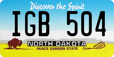 ND license plate IGB504