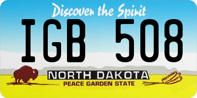 ND license plate IGB508