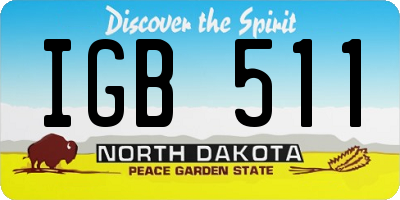 ND license plate IGB511