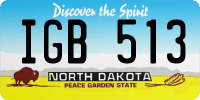 ND license plate IGB513