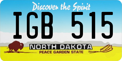 ND license plate IGB515