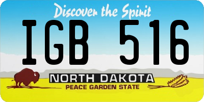 ND license plate IGB516
