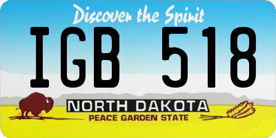 ND license plate IGB518