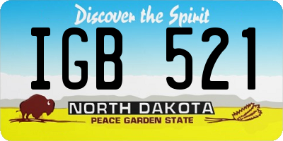ND license plate IGB521