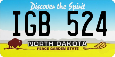 ND license plate IGB524