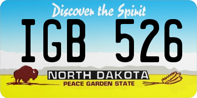 ND license plate IGB526