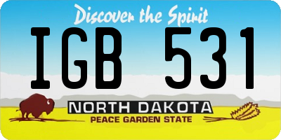 ND license plate IGB531