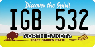 ND license plate IGB532