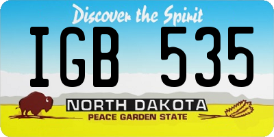 ND license plate IGB535