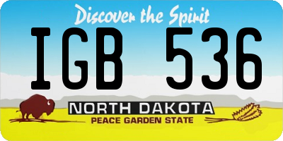 ND license plate IGB536