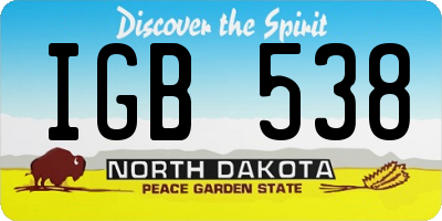 ND license plate IGB538