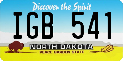 ND license plate IGB541