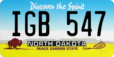 ND license plate IGB547