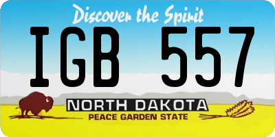 ND license plate IGB557