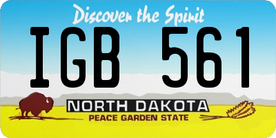 ND license plate IGB561