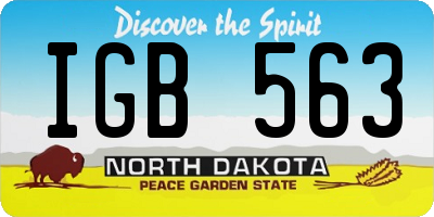 ND license plate IGB563