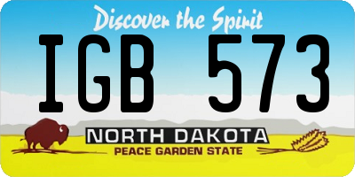 ND license plate IGB573