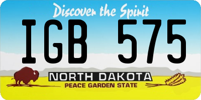 ND license plate IGB575