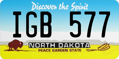 ND license plate IGB577