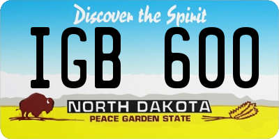ND license plate IGB600