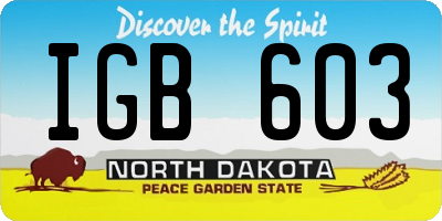 ND license plate IGB603