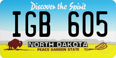ND license plate IGB605