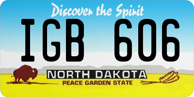 ND license plate IGB606