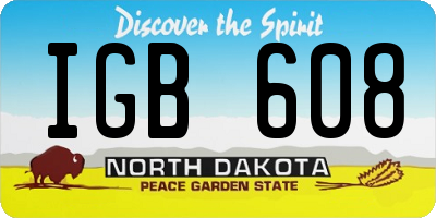 ND license plate IGB608