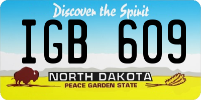 ND license plate IGB609