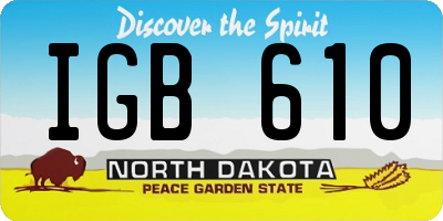 ND license plate IGB610