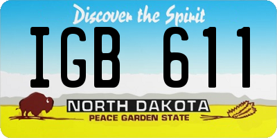 ND license plate IGB611